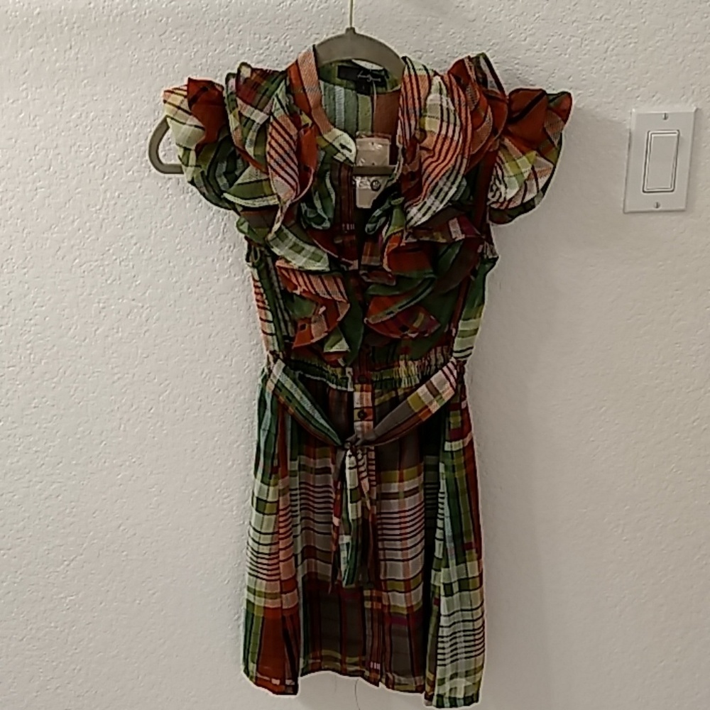 New forever21 chiffon shirt dress sz S